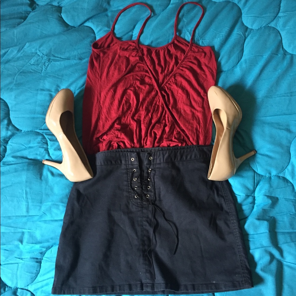 3/$15 Deep V back strappy banded tank